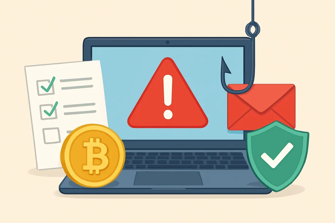 Phishing kryptoměny: praktický kontrolní seznam před dalším krokem